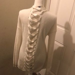 White cross cross back cardigan